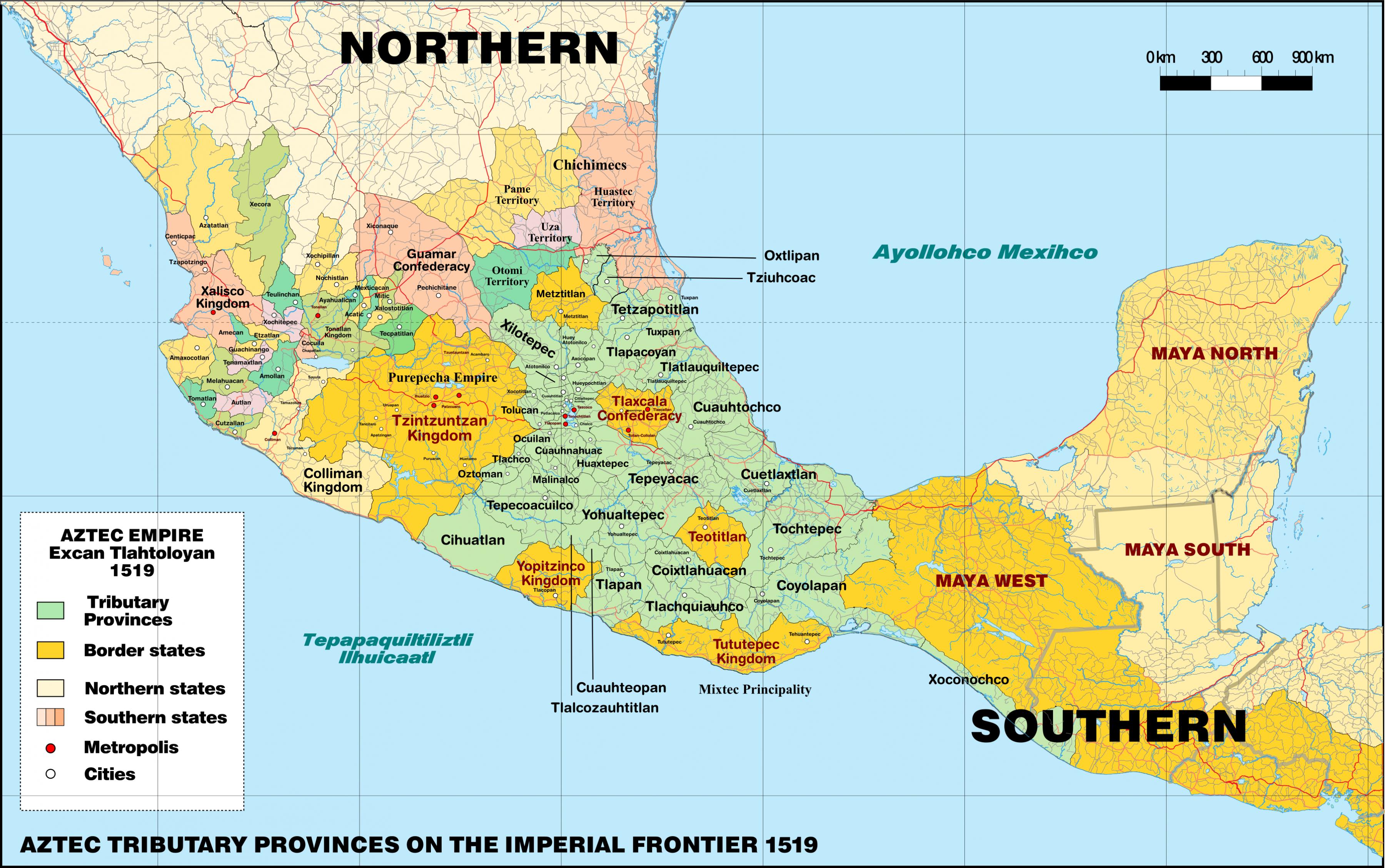 Aztec Cities Map 