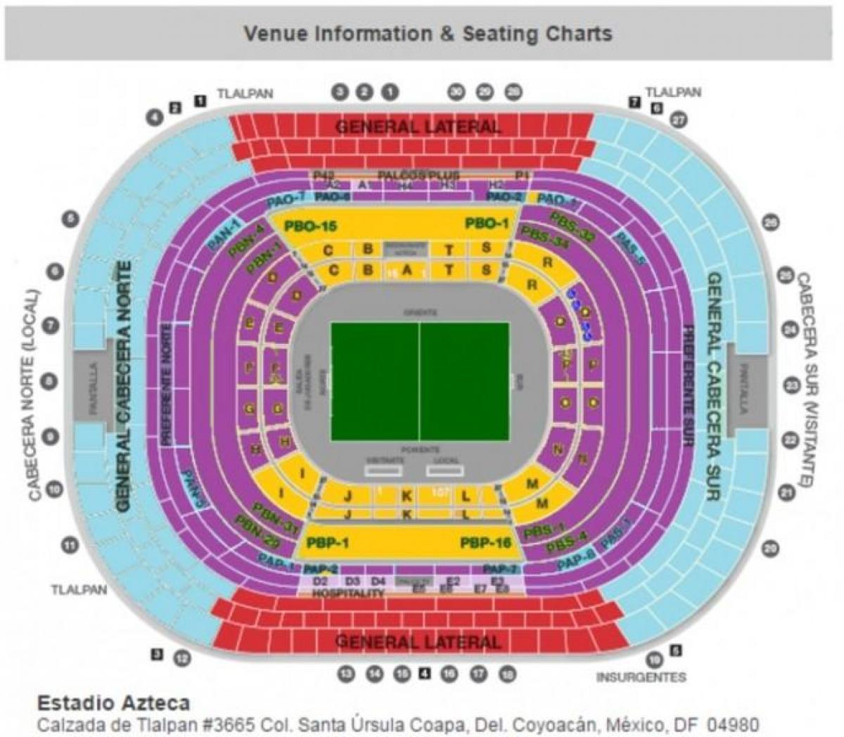 estadio azteca seating map