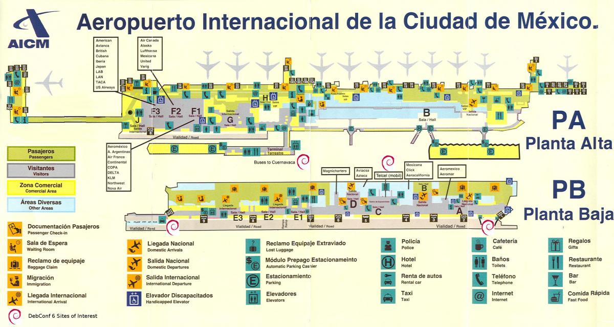 Mexico City international airport map
