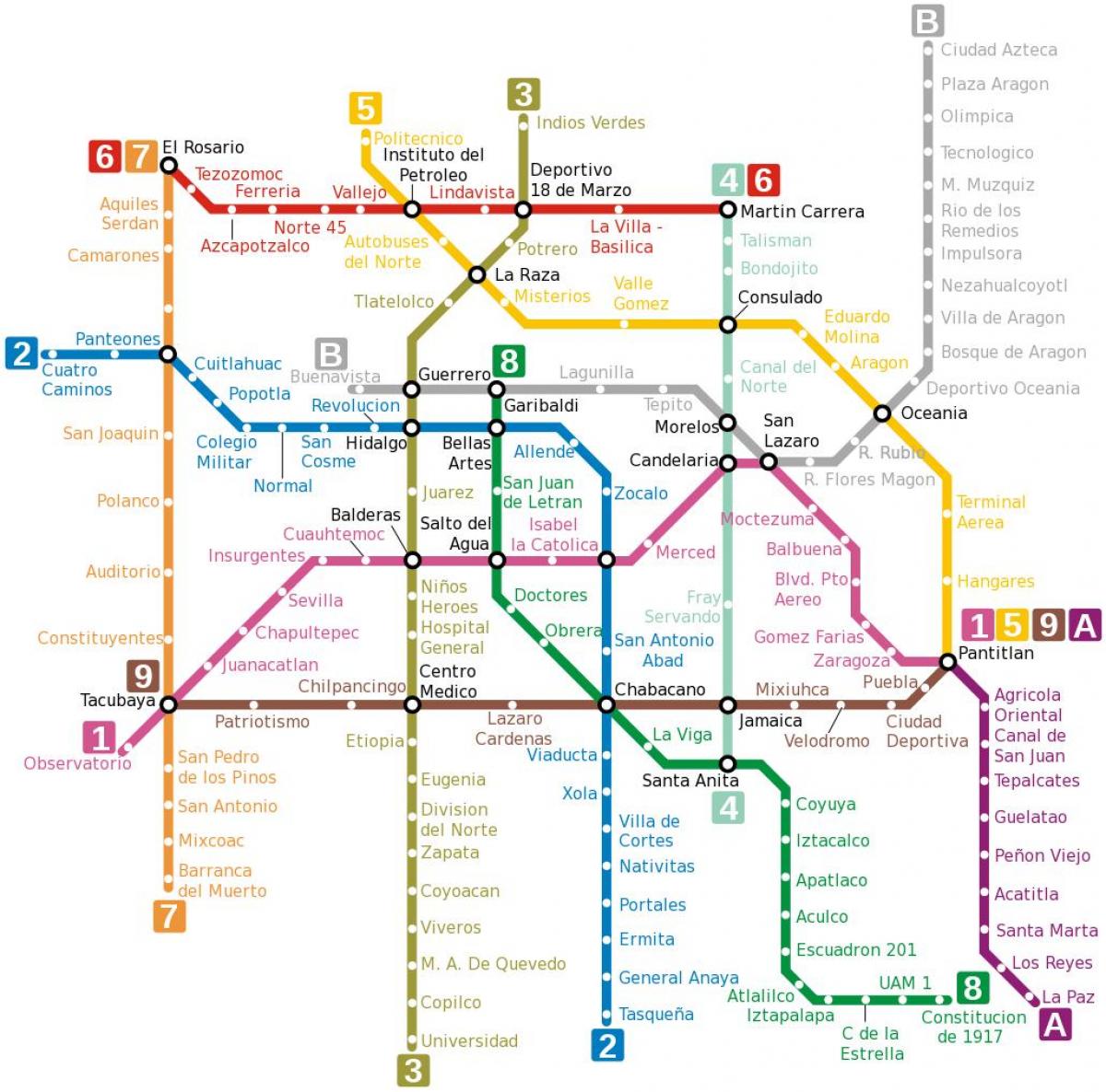 Mexico City underground map