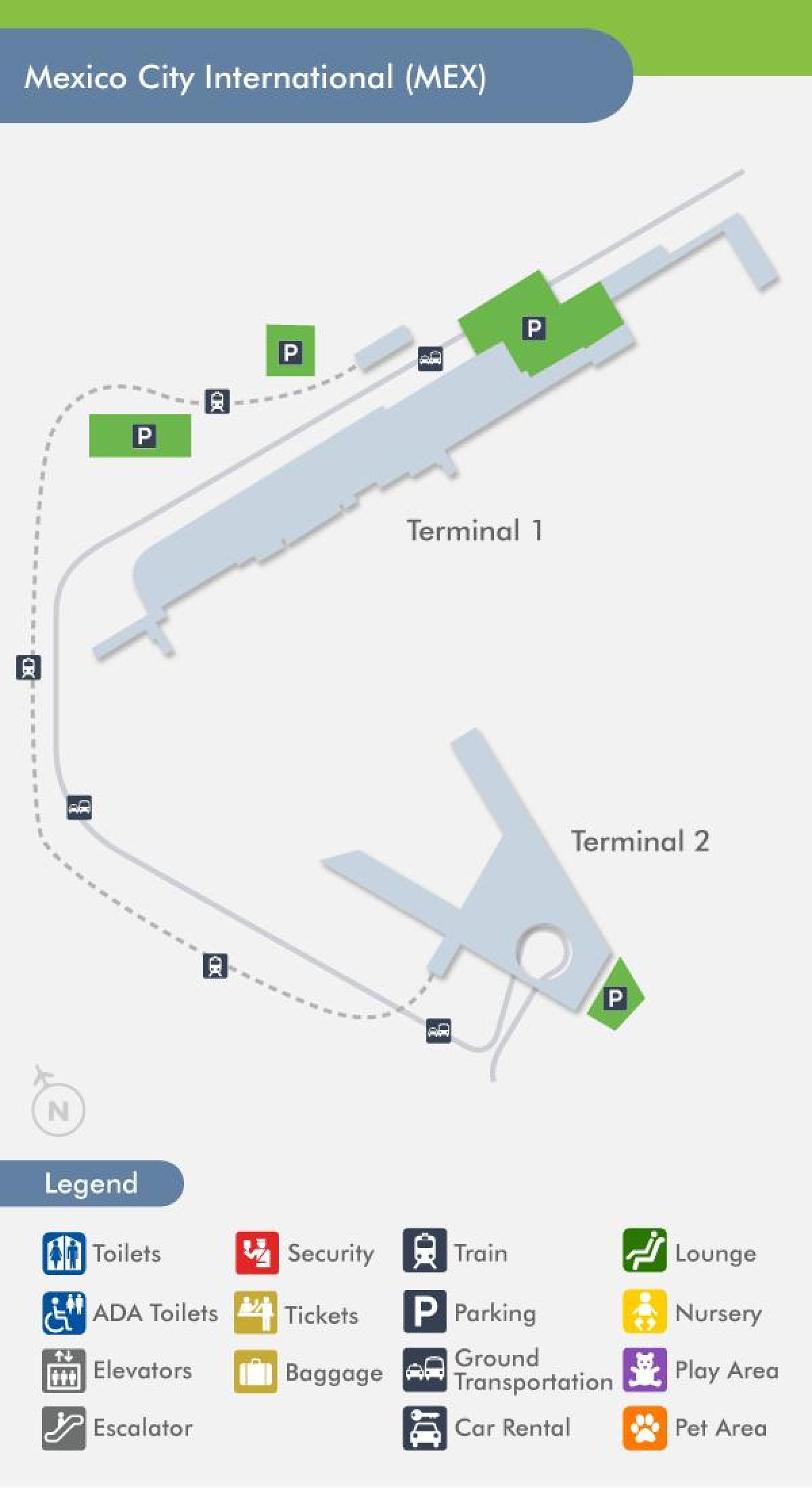 Mexico City airport terminal map