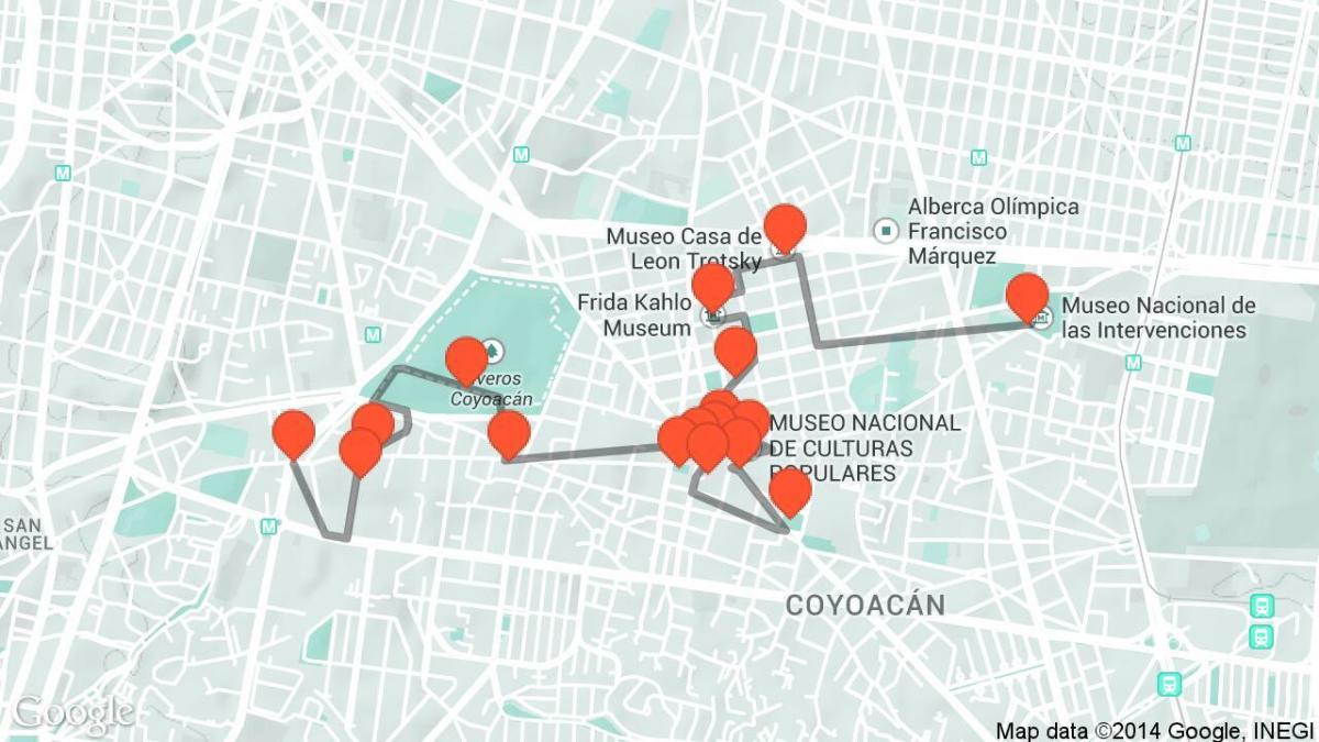 map of Mexico City walking tour