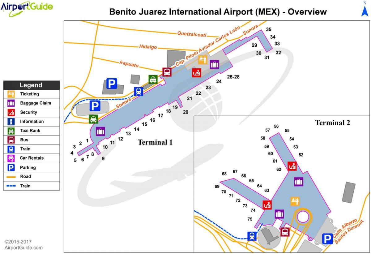 Mexico City airport gate map