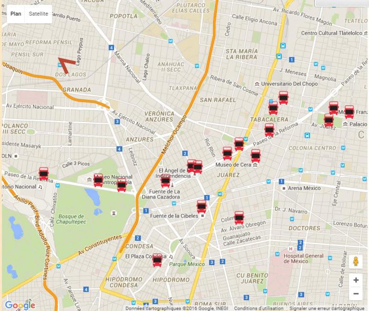 turibus Mexico City route map