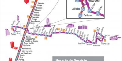 Map of metrobus Mexico City