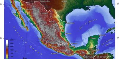 Mexico City topographic map