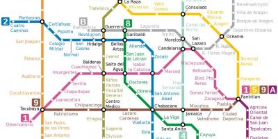 Mexico df metro map