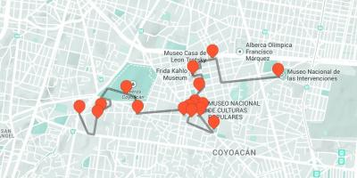 Map of Mexico City walking tour